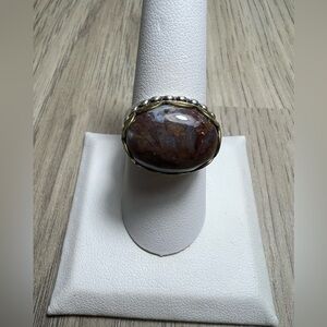 Carolyn Pollack CP 925 Sterling Silver & Brass Statement Ring Size 9